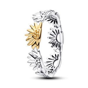 Inel Floarea Soarelui Argint 925 Placare Aur Galben 14K PANDORA