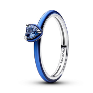 Inel Inima Pandora ME Argint 925 CZ Albastru, Email Albastru PANDORA