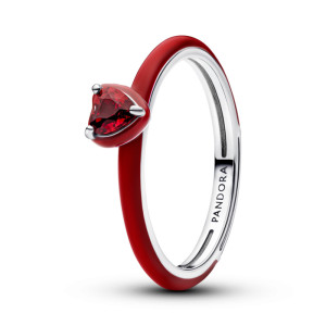 Inel Inima Pandora Me Argint 925 CZ Rosu, Email Rosu PANDORA
