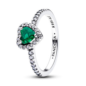 Inel Inima Argint 925 CZ, Cristal Verde PANDORA