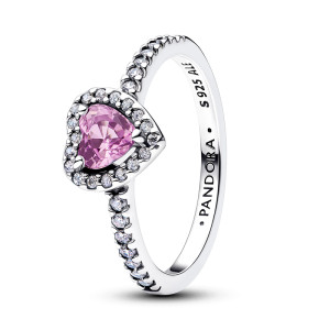 Inel Inima Argint 925 CZ, Cristal Roz PANDORA
