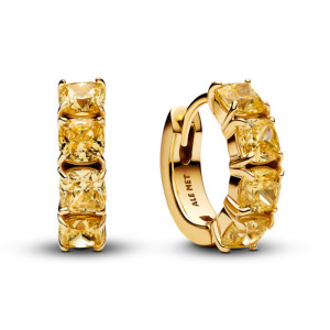 Cercei Cerc Placare Aur Galben 14k Cristal Galben PANDORA