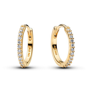 Cercei Rotunzi Placare Aur Galben 14K CZ PANDORA