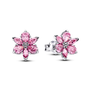 Cercei Floare Argint 925 CZ Roz PANDORA