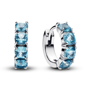 Cercei Cerc Argint 925 Cristal Albastru PANDORA