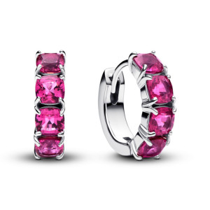 Cercei Cerc Argint 925 Cristal Roz PANDORA
