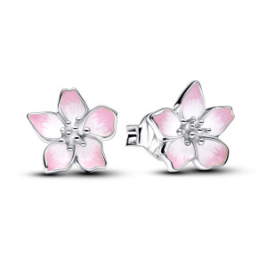 Cercei Flori de Cires Argint 925 Email Roz PANDORA