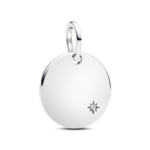 Pandantiv Gravabil Argint 925 Diamant de Laborator Rotund 0.012 CT G-I VS+ PANDORA