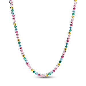 Colier Argint 925 CZ Roz, Cristal Galben, Albastru, Roz si Verde PANDORA