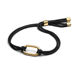 Bratara Pandora ME Placare Aur Galben 14K Snur Negru PANDORA