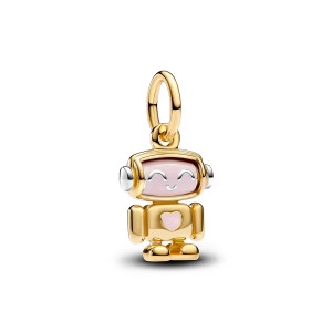 Talisman Pandantiv Robot Placare Aur Galben 14k Argint 925 Email PANDORA