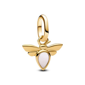 Talisman Albina Pandora ME Placare Aur Galben 14K Sidef Alb PANDORA