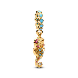 Talisman Calut de Mare Placare Aur Galben 14k CZ Cristal Albastru si Roz PANDORA