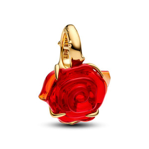 Talisman Disney Placare Aur Galben 14K Sticla de Murano Rosie PANDORA