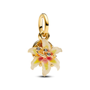 Talisman Disney Floare Placare Aur Galben 14K Email PANDORA