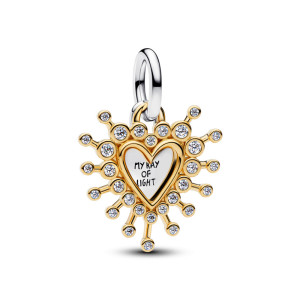 Talisman Inima Placare Aur Galben 14K CZ PANDORA