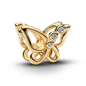 Talisman Fluture Placare Aur Galben 14k CZ PANDORA