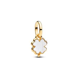 Talisman Pandantiv Trifoi Placare Aur Galben 14k Biorasina Alba si Sidef PANDORA