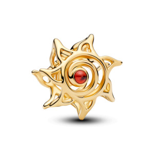 Talisman Soare Placare Aur Galben 14K CZ Cristal Portocaliu PANDORA