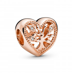 Talisman Inima Copacul Familiei Pandora Placare Aur Roz 14K CZ PANDORA 