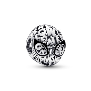Talisman Marvel Spider-Man WITH GREAT POWER COMES GREAT RESPONSIBILITY Argint925 Negru Email PANDORA