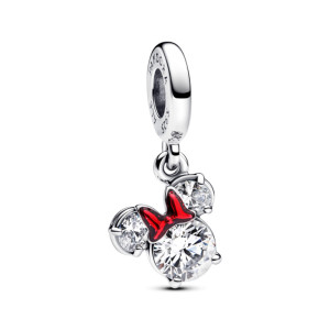 Talisman Pandantiv Disney Minnie Mouse Argint 925 CZ Email Rosu Stralucitor PANDORA