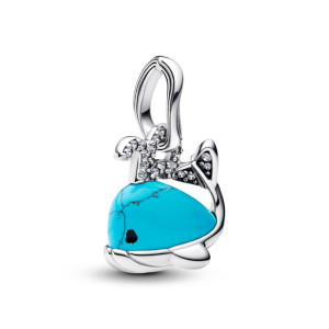 Talisman Balena Argint 925 CZ Email Negru PANDORA