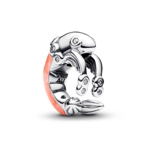 Talisman Crevete Argint 925 CZ Email Roz PANDORA
