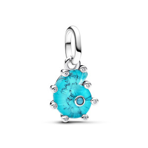 Talisman Melc de Mare Argint 925 CZ Cristal Albastru Sticla de Murano PANDORA
