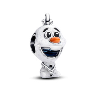 Talisman Disney Olaf Argint 925 Email Portocaliu, Albastru, Negru si Alb PANDORA