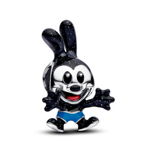 Talisman Disney Oswals Argint 925 Sclipici Negru Email Albastru PANDORA