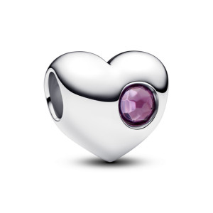 Talisman Inima Gravabila Argint 925 Cristal Mov PANDORA