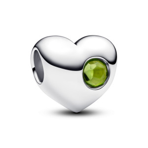 Talisman Inima Gravabila Argint 925 Cristal Verde PANDORA