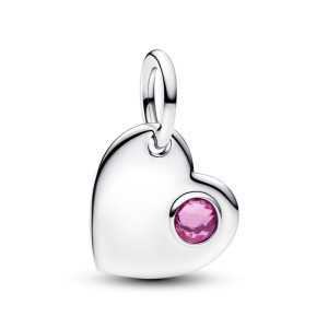Talisman Inima Gravabila Argint 925 Cristal Roz PANDORA