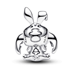Talisman Disney Stitch Argint 925 Cuart Portocaliu, Email Negru si Verde PANDORA