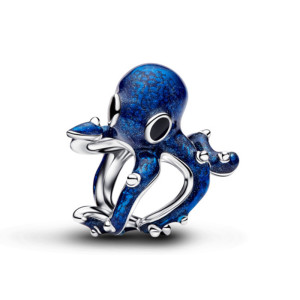Talisman Caracatita Argint 925 Email Negru si Albastru PANDORA