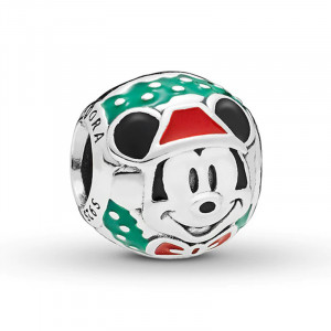 Talisman Disney Mickey Mos Craciun Argint 925 Email Multicolor PANDORA