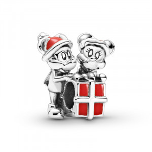 Talisman Disney Cutie de Cadou Mikey si Minnie Argint 925 Email Rosu PANDORA