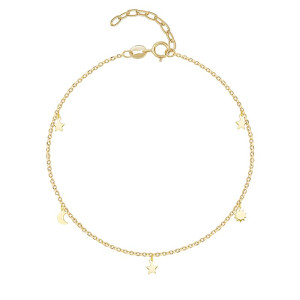 Bratara Picior Stea, Semiluna, Soare Aur 14k SABRINI