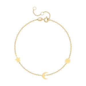 Bratara Stea, Semiluna, Soare Aur 14k SABRINI