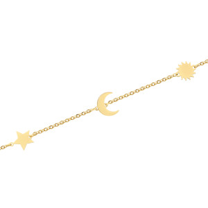 Bratara Stea, Semiluna, Soare Aur 14k SABRINI