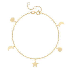 Bratara Stea, Semiluna, Soare Aur 14k SABRINI