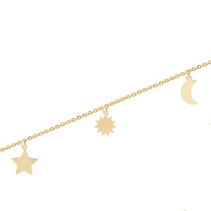 Bratara Stea, Semiluna, Soare Aur 14k SABRINI