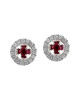 Cercei Aur 18k Diamante, Rubine DERUVO
