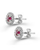 Cercei Aur 18k Diamante, Rubine DERUVO