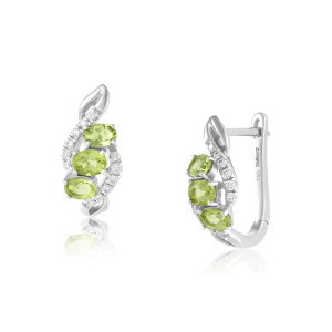 Cercei Aur 18k Diamante, Peridot DERUVO