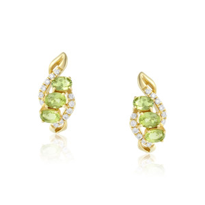 Cercei Aur 18k Diamante, Peridot DERUVO