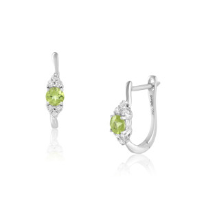 Cercei Aur 18k Diamante, Peridot DERUVO