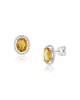 Cercei Aur 18k Diamante, Citrine DERUVO