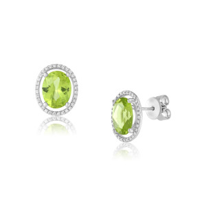 Cercei Aur 18k Diamante, Peridot DERUVO